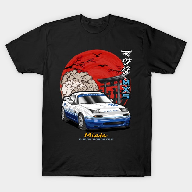 Nippon Mazda Miata Eunos Roadster T-Shirt by Guyvit